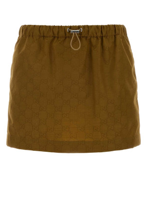 Olive green GG jersey mini skirt GUCCI (856026ZAUC0)