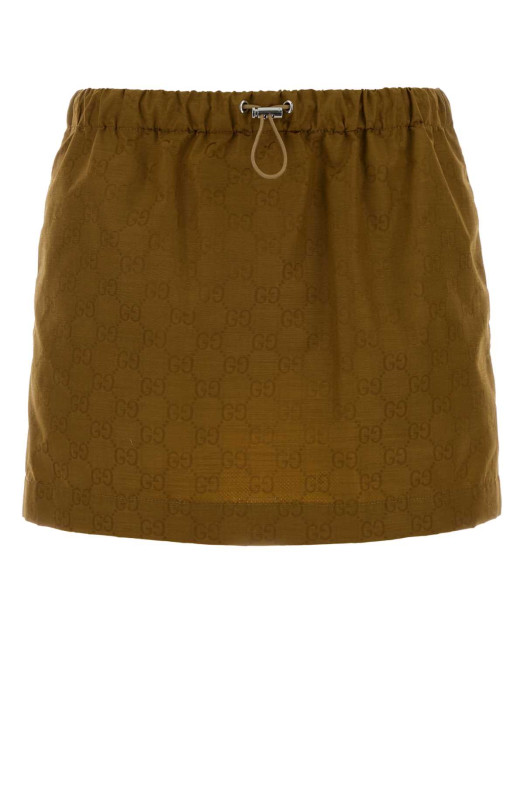 Olive green GG jersey mini skirt GUCCI (856026ZAUC0)