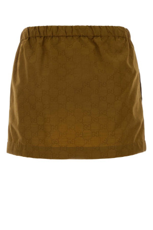 Olive green GG jersey mini skirt GUCCI (856026ZAUC0)