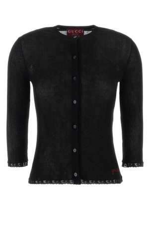Black cotton cardigan GUCCI (859076XKFF7)
