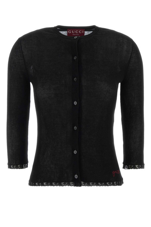 Black cotton cardigan GUCCI (859076XKFF7)