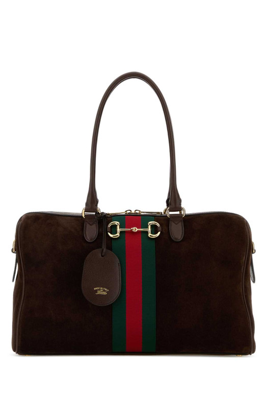Brown suede large Borsetto shopping bag GUCCI (866734AAGIR)