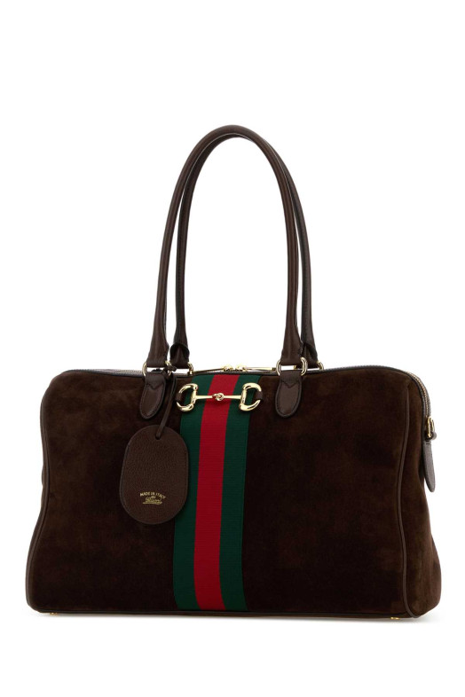 Brown suede large Borsetto shopping bag GUCCI (866734AAGIR)