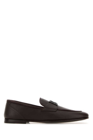 Dark brown leather Erice loafers DOLCE & GABBANA (A50462A6O70)