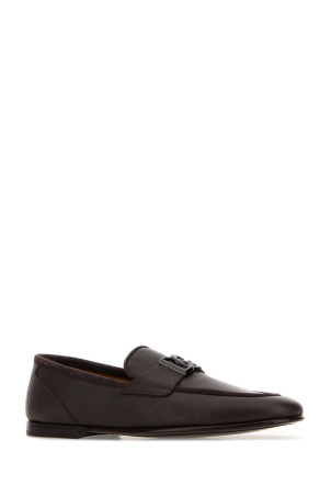 Dark brown leather Erice loafers DOLCE & GABBANA (A50462A6O70)