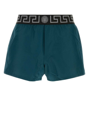 Denim blue polyester swimming shorts VERSACE (ABU010221A11120)