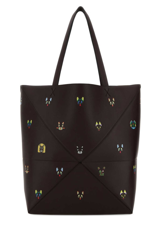 Chocolate leather Puzzle Fold Large shopping bag Brown LOEWE (B779Q18X56)