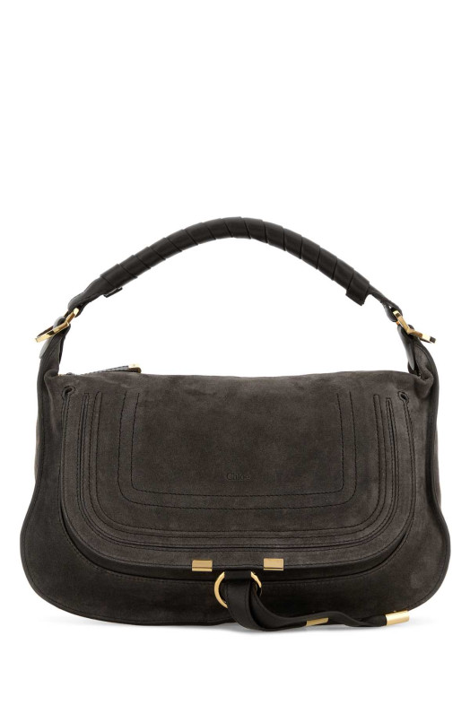 Dark brown suede small Marcie shoulder bag CHLOE (CH26SS882P37)