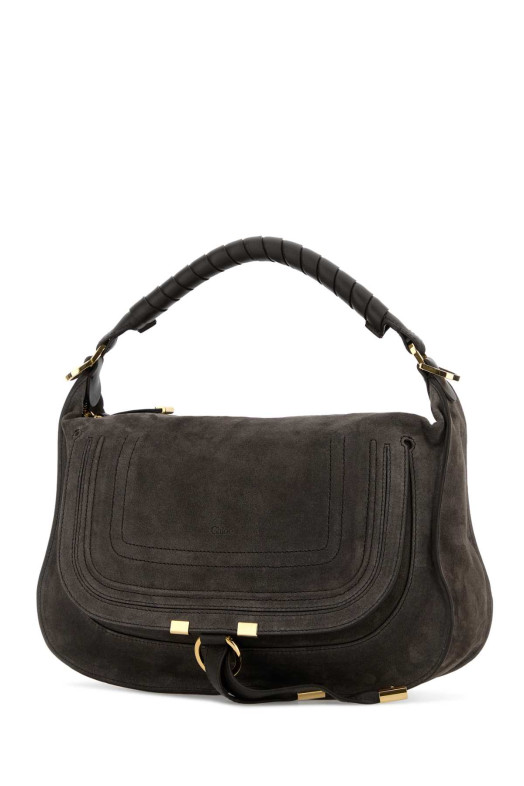 Dark brown suede small Marcie shoulder bag CHLOE (CH26SS882P37)