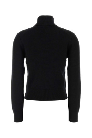 Black wool sweater White AMI (FKS827001)