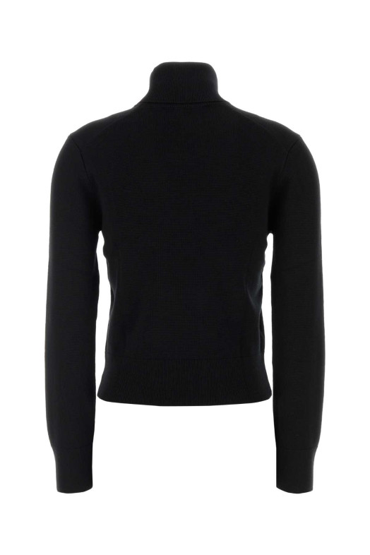 Black wool sweater White AMI (FKS827001)