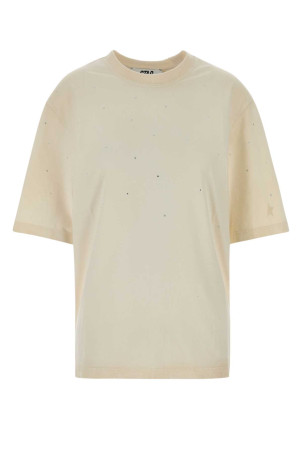 Cream cotton oversize t-shirt GOLDEN GOOSE DELUXE BRAND (GUP01873P002421)