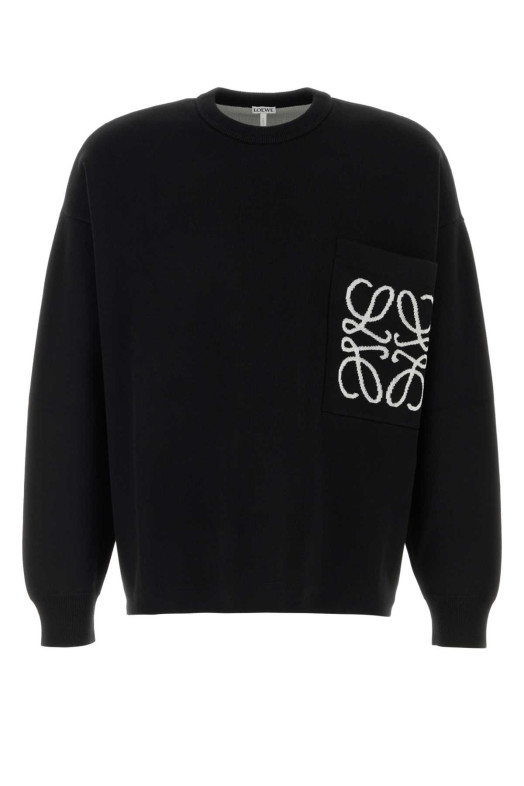 Black cotton blend sweater White/Black LOEWE (H526Y14KKI)
