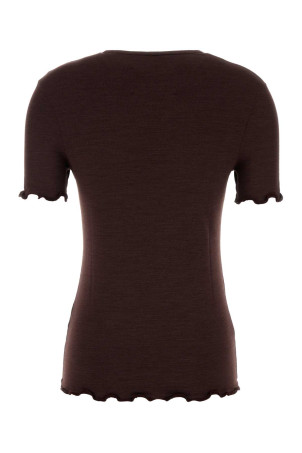 Aubergine stretch silk blend t-shirt JIL SANDER (J01NF0006J20341)