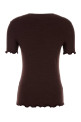 Aubergine stretch silk blend t-shirt JIL SANDER (J01NF0006J20341)
