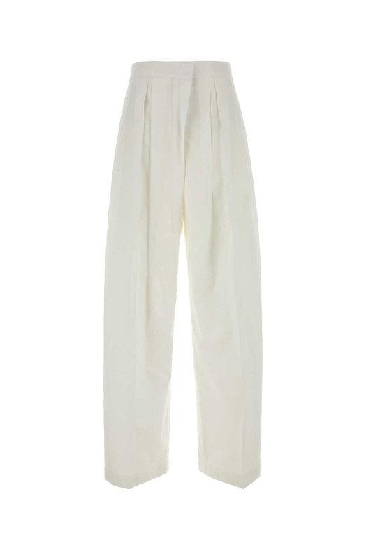 White cotton blend pant Multicolor JIL SANDER (J02KA0371J45266)