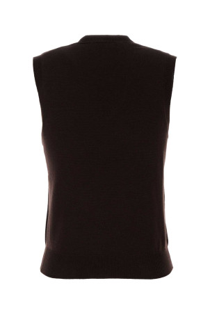 Chocolate wool vest MIU MIU (MMV209SOOO14RH)