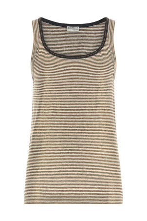 'Shiny Collar Detail' top Multicolor