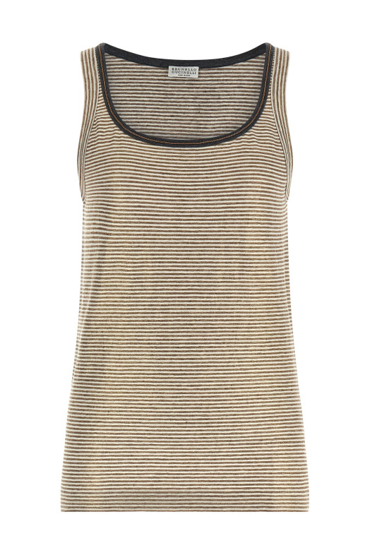 'Shiny Collar Detail' top Multicolor