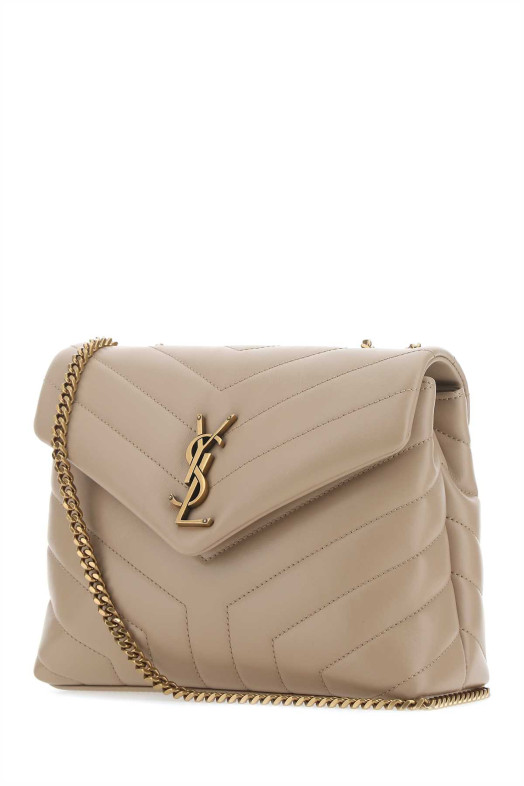 Beige leather small Loulou shoulder bag SAINT LAURENT (494699DV727)