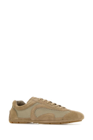 Cappuccino suede and mesh Montecarlo Re-Edition 2005 sneakers PRADA (4E1165FG0013D8C)