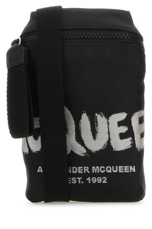 Black fabric McQueen Graffiti crossbody bag ALEXANDER MCQUEEN (7917751AAS3)
