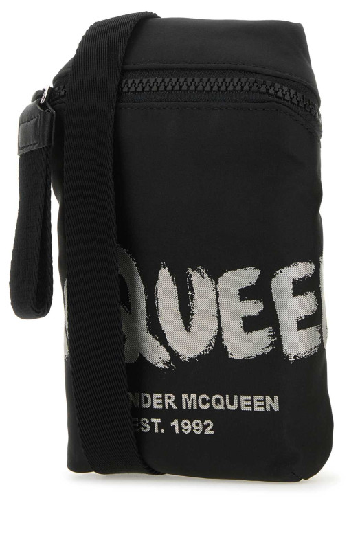 Black fabric McQueen Graffiti crossbody bag ALEXANDER MCQUEEN (7917751AAS3)