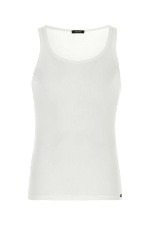 White cotton and modal tank top White TOM FORD (T4D101210)