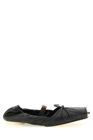 Square toe ballet flats Black