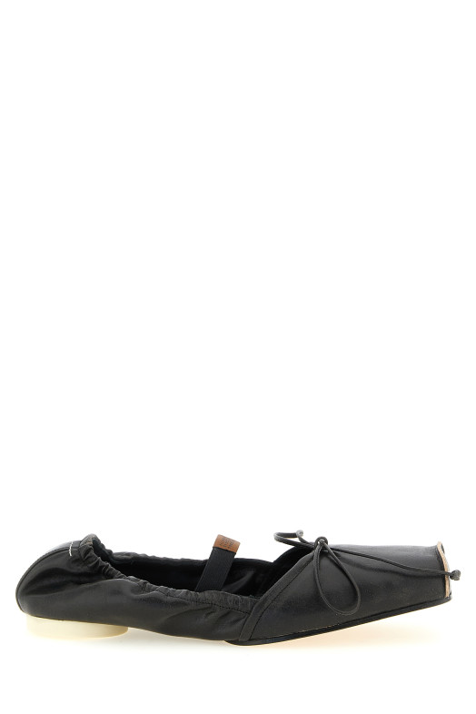 Square toe ballet flats Black