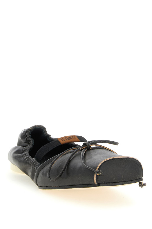 Square toe ballet flats Black