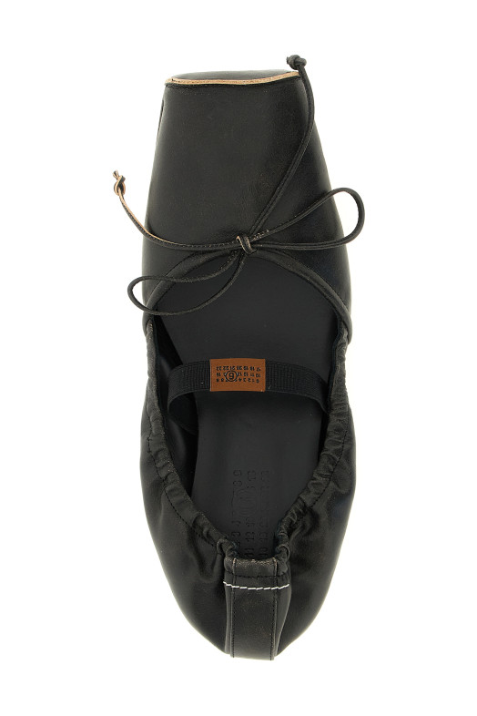 Square toe ballet flats Black