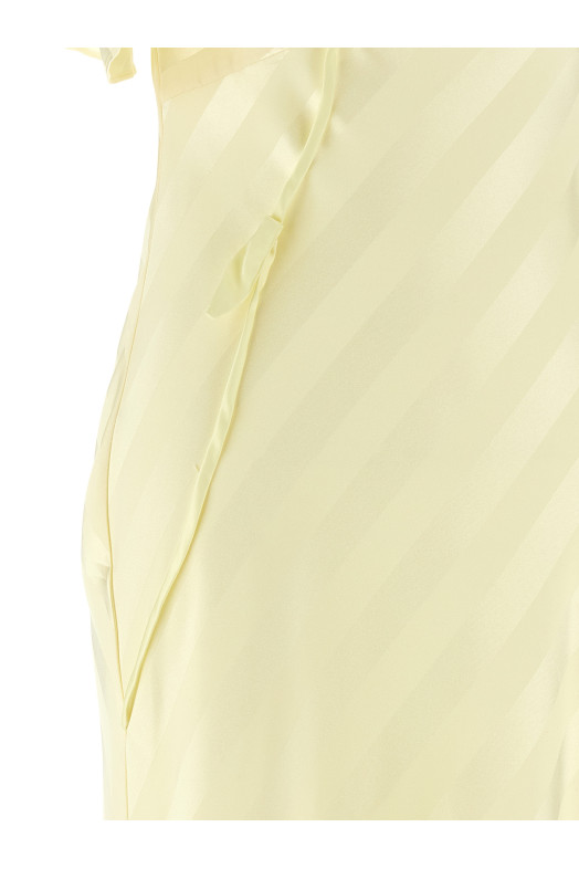 'Satin Striped' long dress Yellow