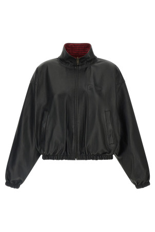 Reversible leather jacket Black
