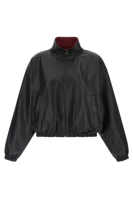 Reversible leather jacket Black