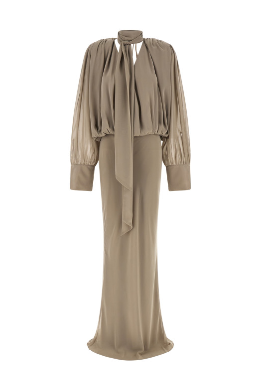 'Chiffon Maxi' dress Beige
