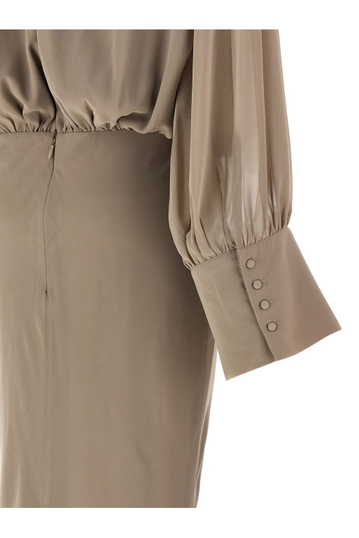 'Chiffon Maxi' dress Beige