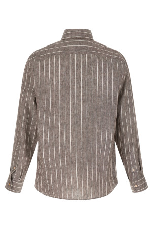 Pinstriped canvas shirt Brown