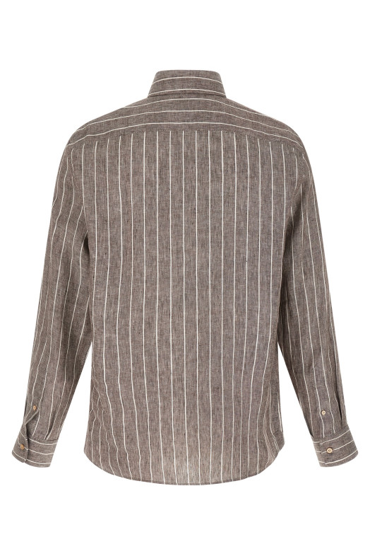Pinstriped canvas shirt Brown