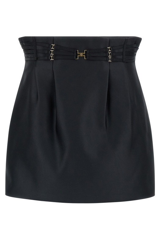 Mini strap skirt Black