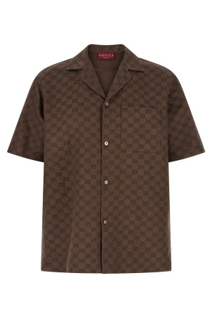 'GG' canvas shirt Brown