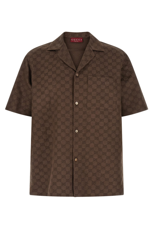 'GG' canvas shirt Brown
