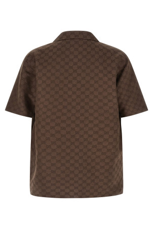 'GG' canvas shirt Brown