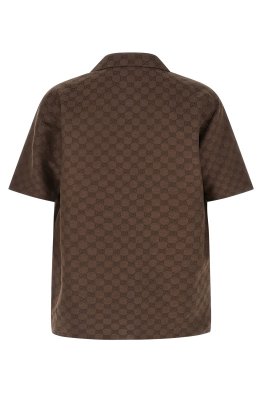 'GG' canvas shirt Brown