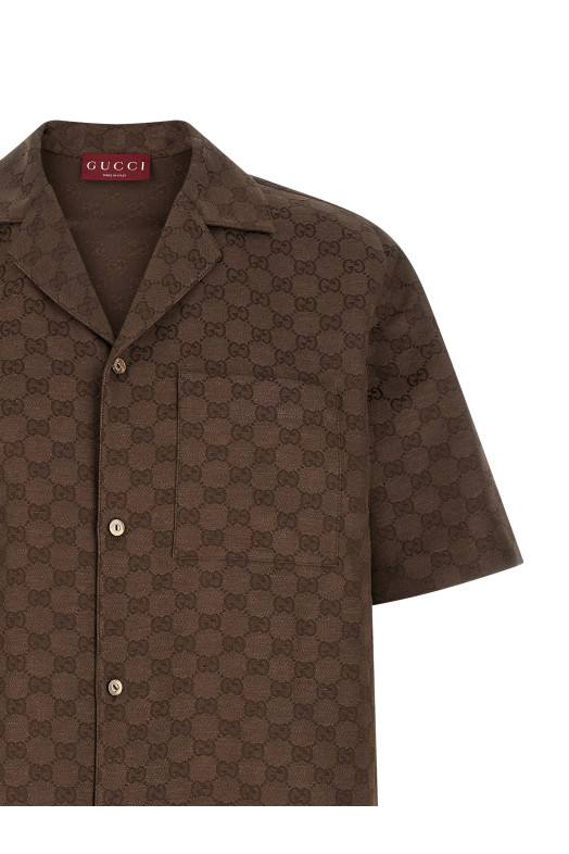 'GG' canvas shirt Brown