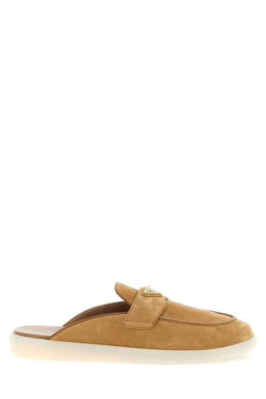 Suede sabots Beige