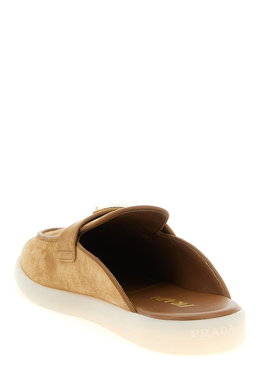 Suede sabots Beige