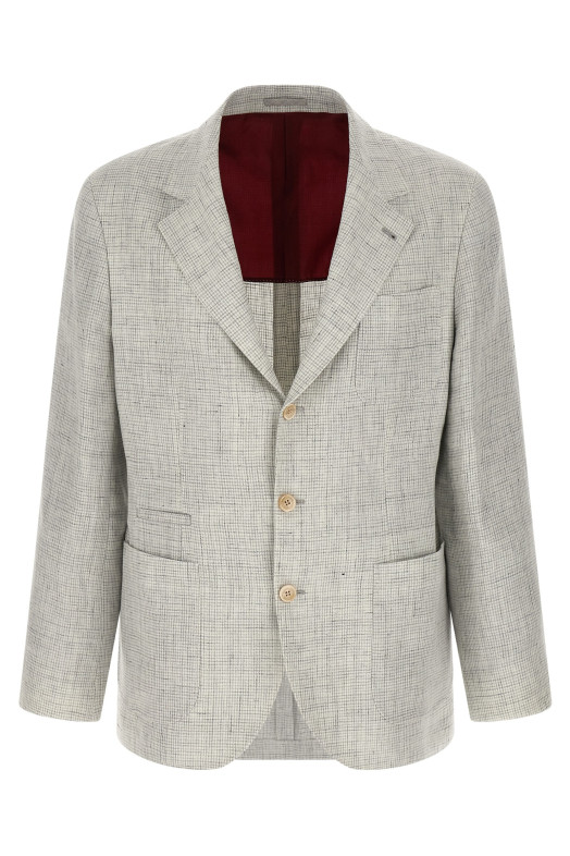 Linen operated blazer White