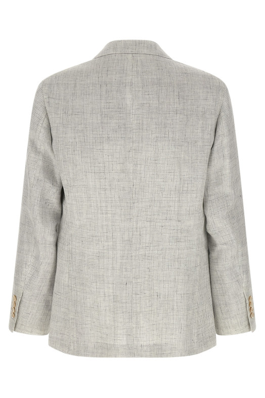 Linen operated blazer White