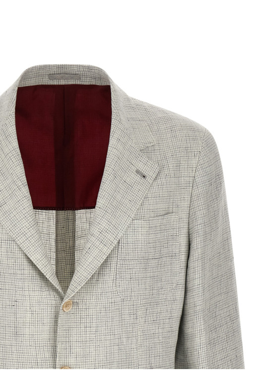 Linen operated blazer White